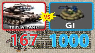 Tesla Tank vs Deployed Gi - Same Cost - Red Alert 2