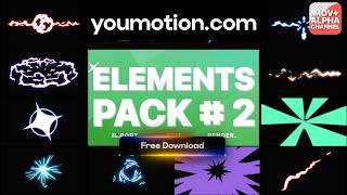 Energy Elements Pack 02 - Electricity FX with Editable Glow (Ae) Free