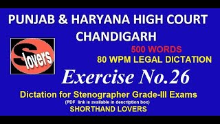 80 WPM LEGAL DICTATION (ENGLISH) Exercise No.26 By Salman Khan