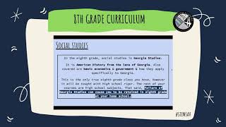 8th grade Curriculum @ STEM - Open House 2020-2021