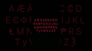 A Æ Ä Λ B Б C ₵ D E Є Φ F G H 𝙸 I J K L M N И Ø P ₱ R S T y V W X U Z Ѯ