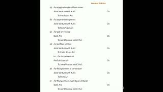 Joint Venture -Memorandum Joint venture account (Journal Entries) @dignitychartered