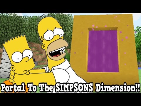 Minecraft How To Make A Portal To The Simpsons Dimension - The Simpsons Dimension Showcase!!!