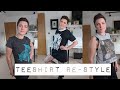 Upcycling my Old Band t-shirts into New Tops | How to Resize and Refashion Too Big Teeshirts.