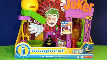 Imaginext unboxing Joker Laff Factory w/ Batman & Joker figures & vehicle! DC Super Friends Toys!