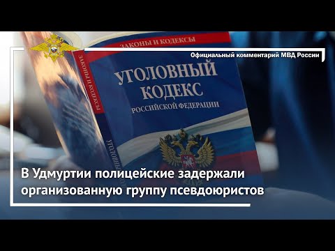 Ирина Волк: В Удмуртии полицейские задержали организованную группу псевдоюристов