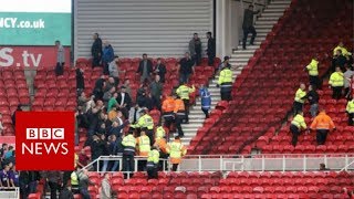 Football fans fight at Middlesbrough v Sheffield United - BBC News