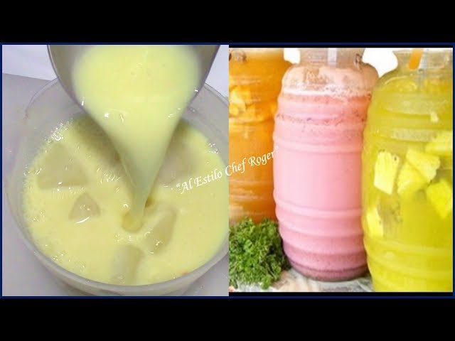 AGUA DE PIÑA COLADA, Tipo la michoacana, para negocio o casa, Receta #432 | Chef Roger Oficial