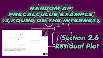 AP Precalculus Section 2.6 Example: Residual Plot (Example 3)