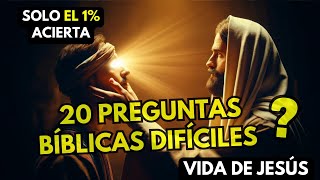 20 Preguntas Bíblicas Difíciles de la VIDA DE JESÚS que solo el 1% Acierta | QUIZ BÍBLICO 📜🕊️