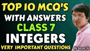 MCQ Questions for Class 7 Maths Chapter 1 Integers with Answers | Part 2