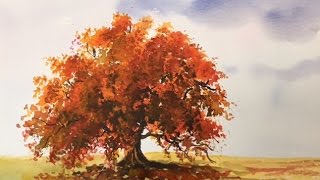 Осень #1Дерево. Акварель Autumn Tree in watercolour Осень #1Дерево. Акварель Autumn Tree in watercolour