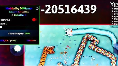 Snake.io🐍Mod Menu Gameplay -20516439 World Record High Score Best Gameplay🐍#modmenu #snakegame #hack