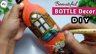 A very beautiful bottle decoration idea | bottle art | bottle craft | PC Crafts Planet