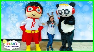 red titan and combo panda in real life fun holiday event for family