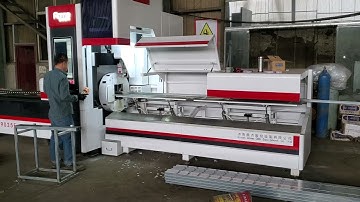 Nine meters laser tube cutting machine cut whole 9m tube and unloading without cut off