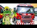 Fire truck  geckos real vehicles  trucks for kids  learnings for toddlers  firefighters