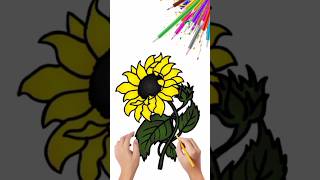 كيف ترسم وردهعباد الشمسرسم سهلتعلم الرسم?Flower Drawing Tutorial # #subscribe #shorts#art#drawing