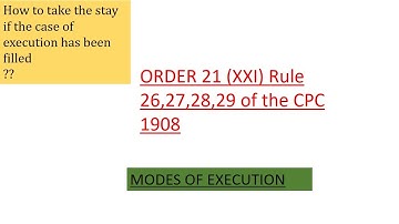 Execution Case [ORDER 21 Rule 26 TO 29 CPC 1908]