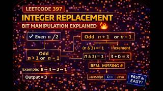 LeetCode 397 | Integer Replacement 🔥 Bit Manipulation Explained