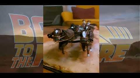 Geleceğe Dönüş - Back to the future 3 were out of gas / horses push the delorean Diorama