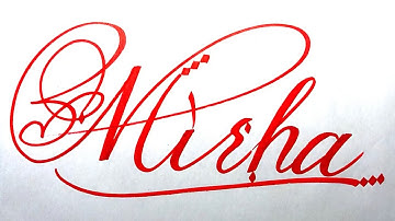 Mirha Name Signature Calligraphy Status | How to write with Cut Maker  #calligraphy #cursive