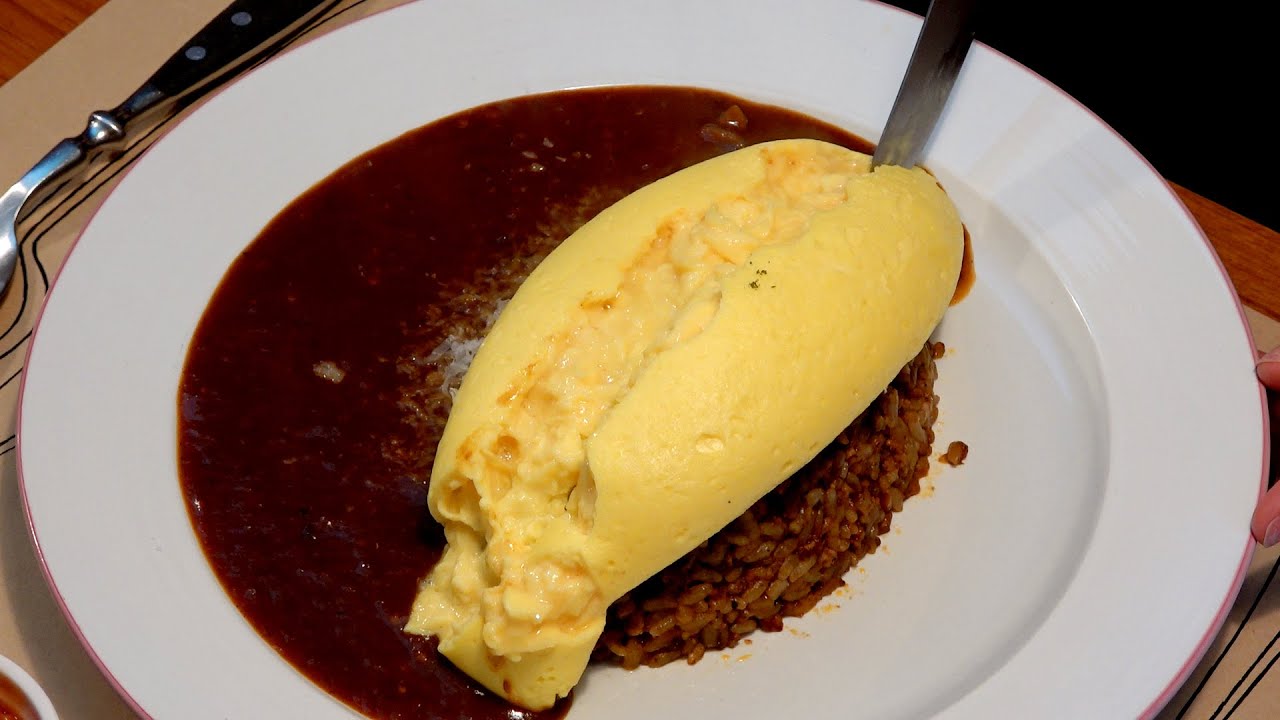 SUB) 장인이 만드는 정갈한 일본식 오므라이스┃Japanese omelet rice-Kyoto style┃ふんわりオムレツ┃인천 송도  e99 - YouTube