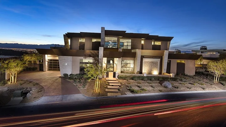 $15,900,000! Mesmerizing Modern Mansion with Sweeping Strip, Mountain and City Views in Henderson