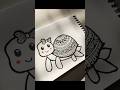 draw a cute turtle with me 🐢✨💝#satisfying #art #ytshorts #tutorial #turtle