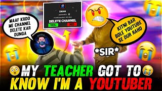 MY TEACHER GOT TO KNOW I'M A YOUTUBER HIS REACTION? || GARENA FREE FIRE