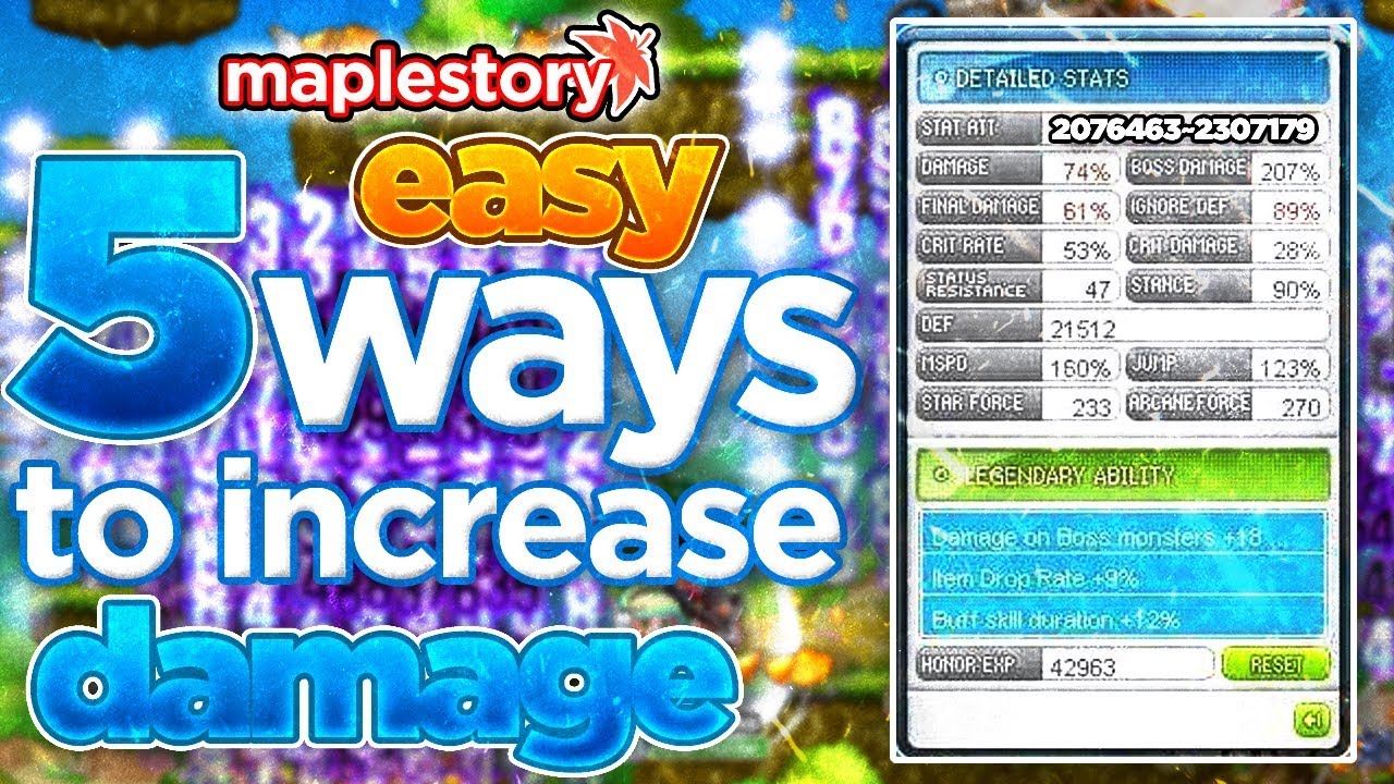 maplestory damage range for bosses