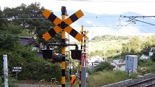 【踏切】JR篠ノ井線　1種になった山の上の踏切 (Railroad crossing in Japan)