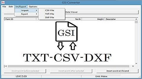 Converter fichier GSI | CSV - TXT - DXF ► GSI ► TXT - CSV