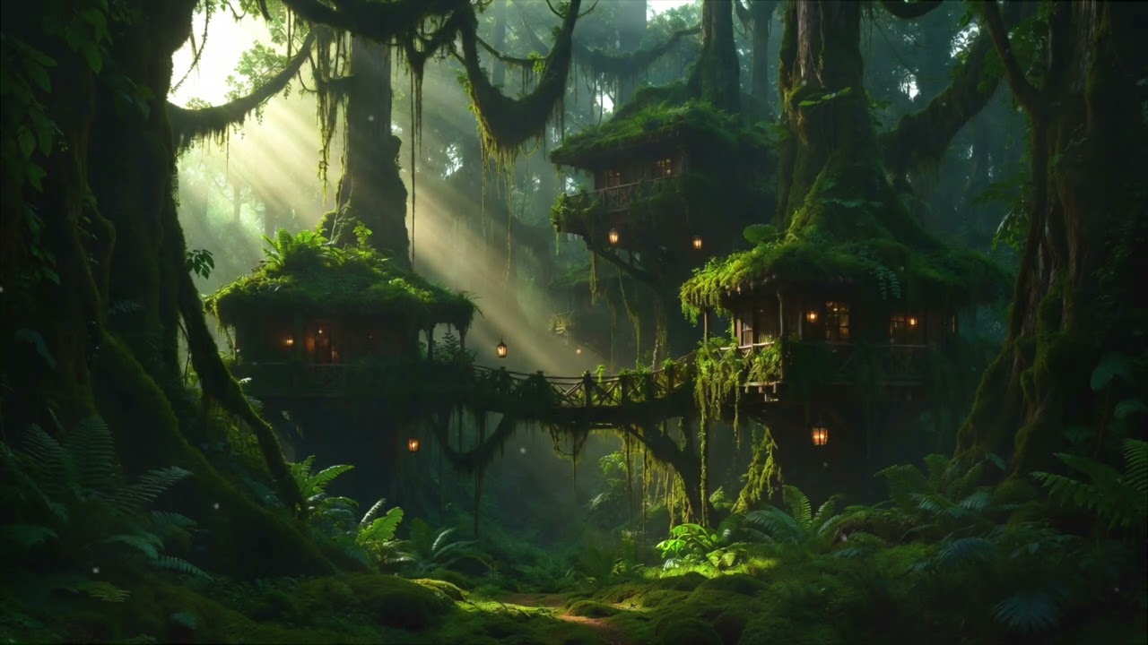 Go To Sleep Now ✦ Rainy Jungle Treehouse Ambience for Deep Sleep and Overnight Rest