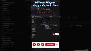 program of copy vector C++ | #coding #youtubeshorts #tech #c #shorts #ytshorts #learncoding
