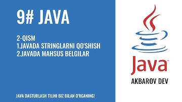 Java Darslari #9 dars 2 qism Javada Stringlarni qo