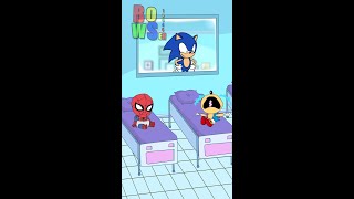 BABY SONIC VS BABY SPIDERMAN Bowser12345 #sonic #spiderman #shorts