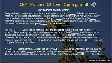 CEPT Practice C2 level Open gap fill about parrots