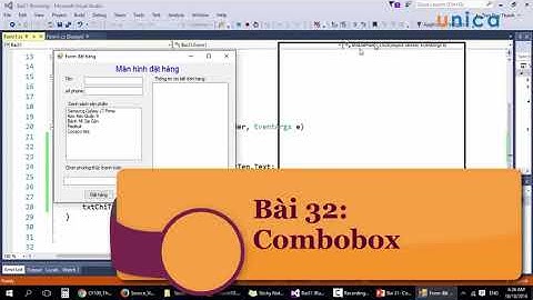Bài 31 : Controls  Combobox Trong C#
