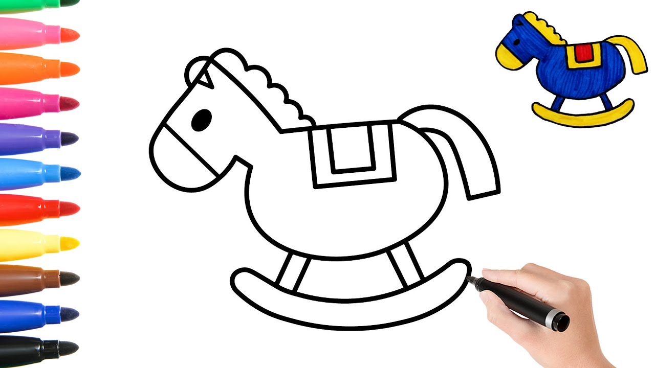 Simple Toy Draw How to Draw Cute Toy Horse Easy | Step-by-Step Drawing and Coloring for ...