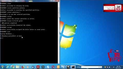 Creating a bootable Windows 7 flash Disk Drive Using Command Prompt