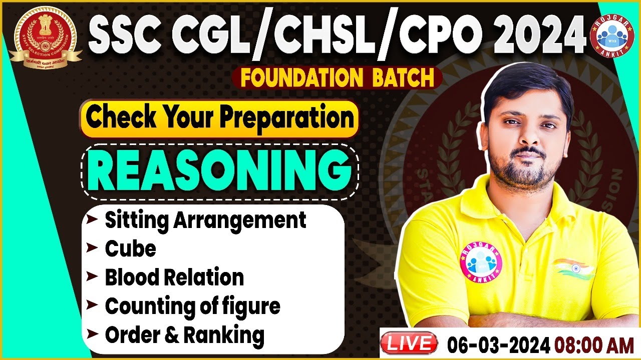 SSC CGL & CHSL, SSC CPO Reasoning, Reasoning Revision Test, Foundation ...