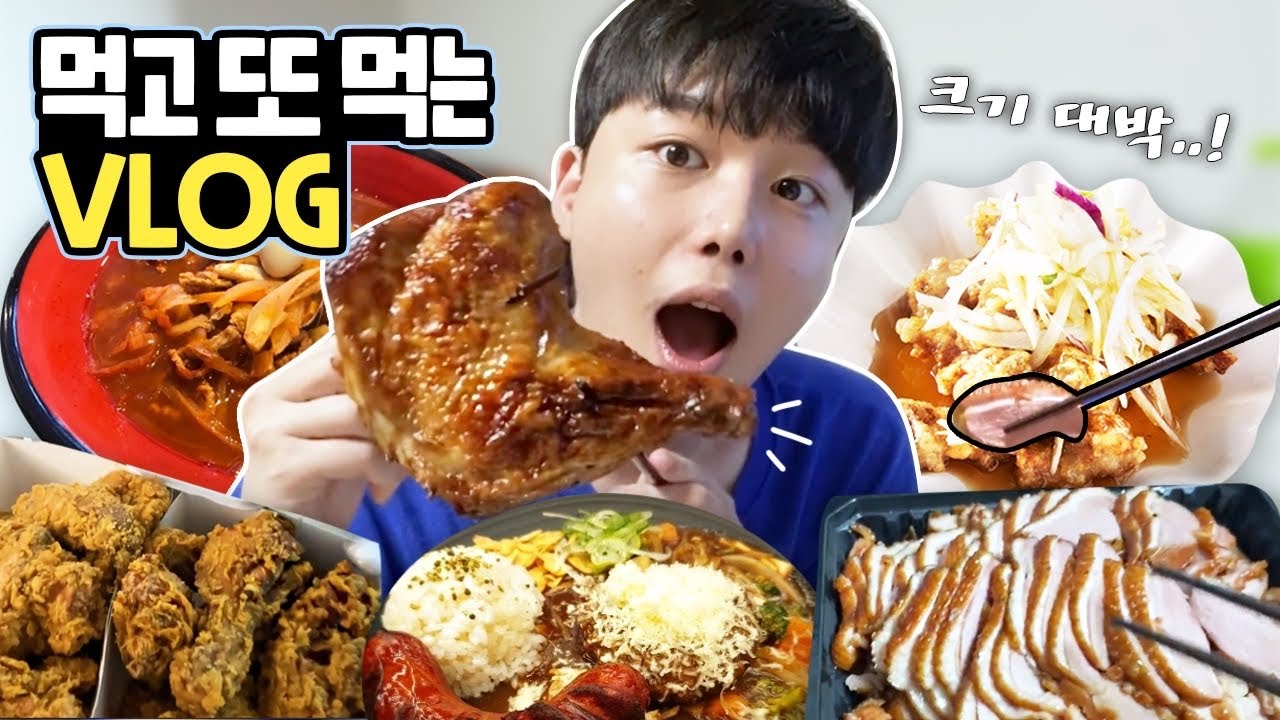[먹방 브이로그]먹고 또 먹는 일상❤️ (아비꼬카레,파스타,푸라닭치킨,짬뽕,짜장면,곰탕,닭다리,오리훈제 등등) mukbaang vlog