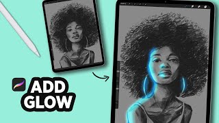 HOW TO ADD a GLOW to your SKETCHES in PROCREATE #Shorts screenshot 1