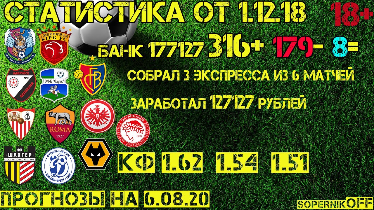 +127127₽ НА СТАВКАХ! ● ПРОГНОЗЫ НА 6.08.20 ● СОБРАЛ 3 ЭКСПРЕССА ИЗ 6 МАТЧЕЙ ● ИГРАЮ ДОГОНОМ!