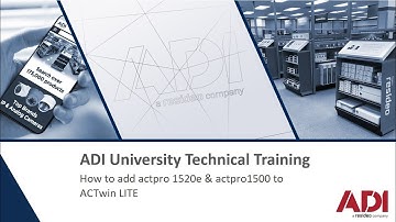 How to Add a Vanderbilt ACT PRO1520 & ACTPRO1500 to ACTWIN Enterprise