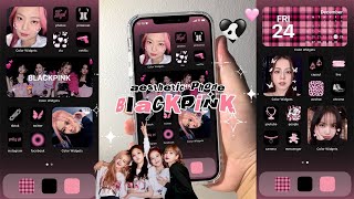 customize your iphone 🎀 (BLACKPINK theme) iOS15 🖤 | how to have an aesthetic phone screenshot 3