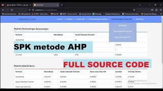 Website SPK AHP (Full Source Code) | Download SPK Metode AHP