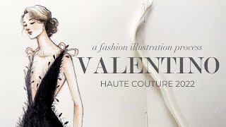 Fashion Illustration Process Valentino Haute Couture In Watercolors