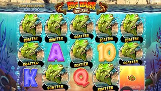 BIG BASS SPLASH - CRAZY PLAY - 2 TIMES 5 SCATTERS - BIG WIN WITH 3X MULTIPLIER - SO MUCH SPINS screenshot 4